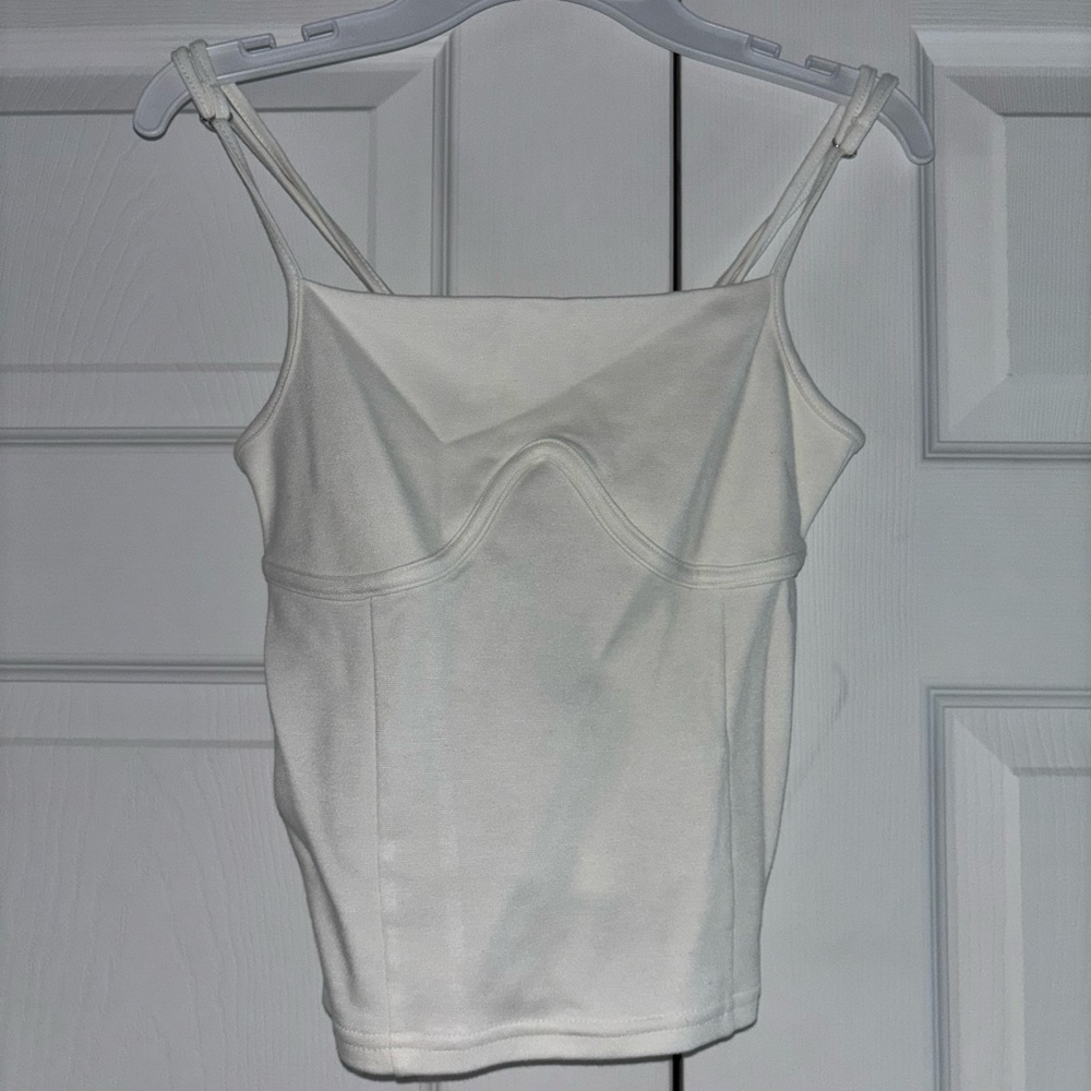 White H&M Tank Top with Bustier Detail